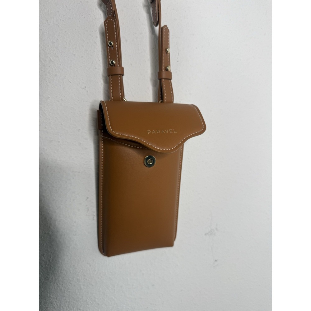 Paravel Crossbody Cognac Compact Hands-Free Travel Bag Organizer